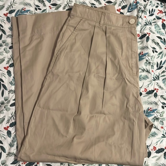 loft khaki poplin pants size 14 - Picture 2 of 9